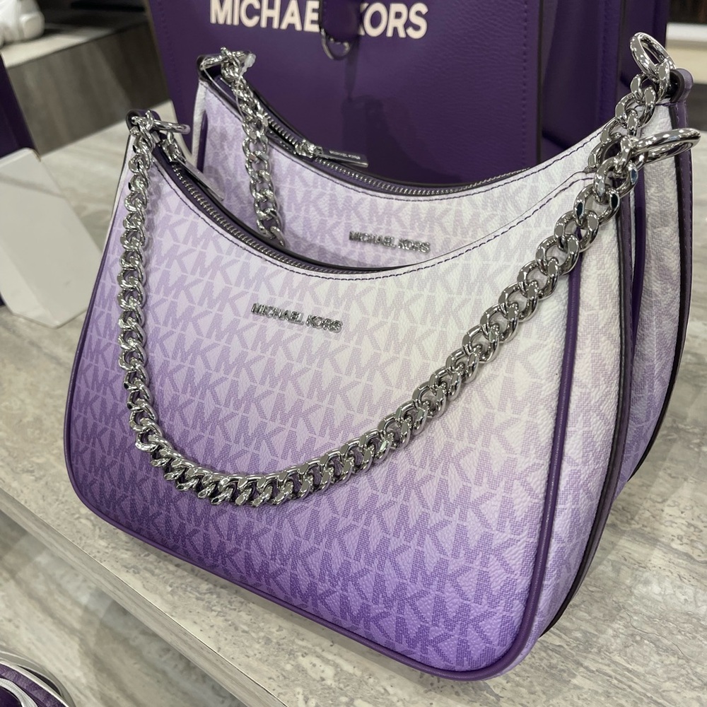 Michael Kors Jet Set Lg Women Pochette Ombré Logo Crossbody XBody Dark Purple
NW - Picture 5 of 16
